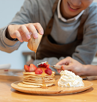 Whole wheat pancakes made with healthier flour